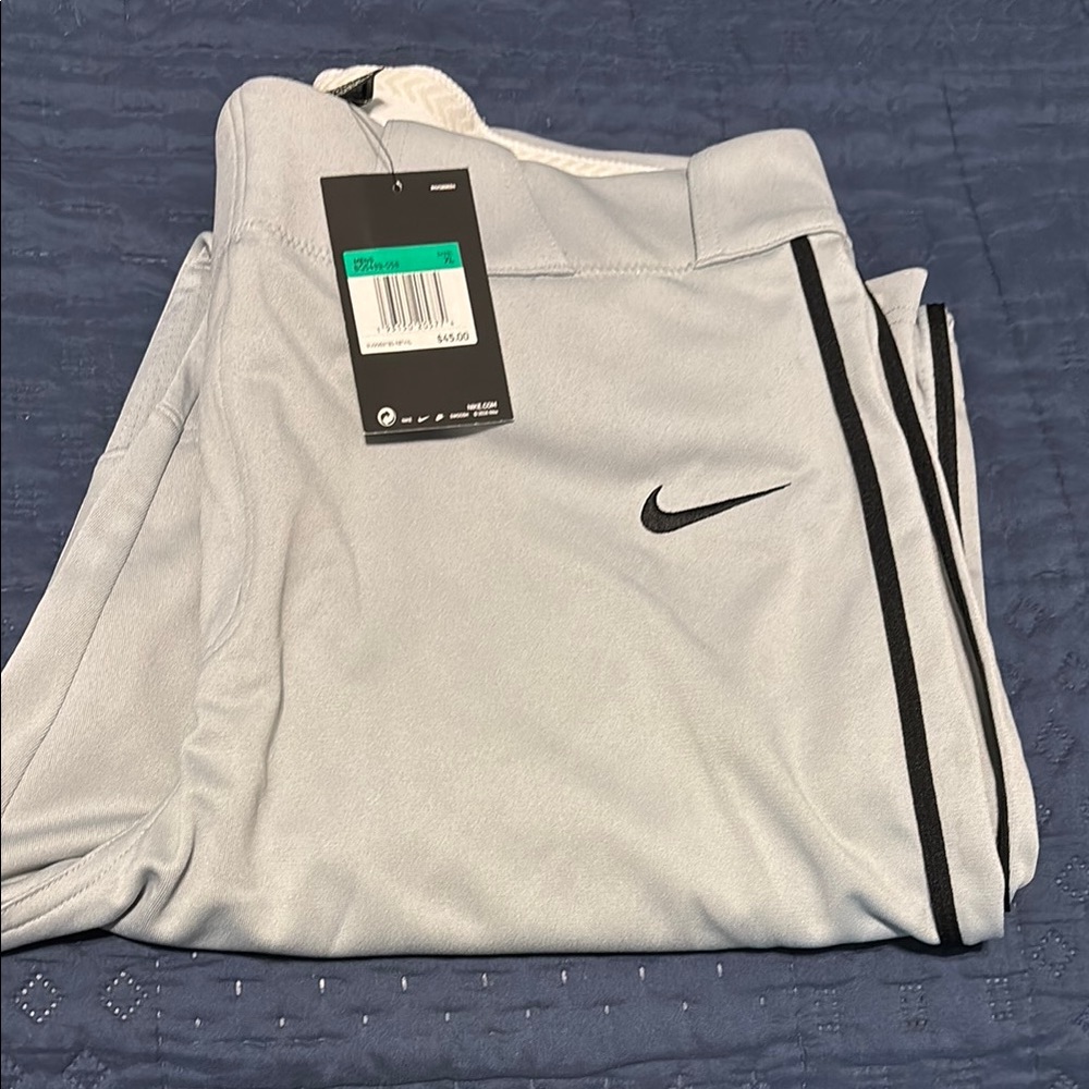 Nike Light Gray Baseball Pants with Black Details